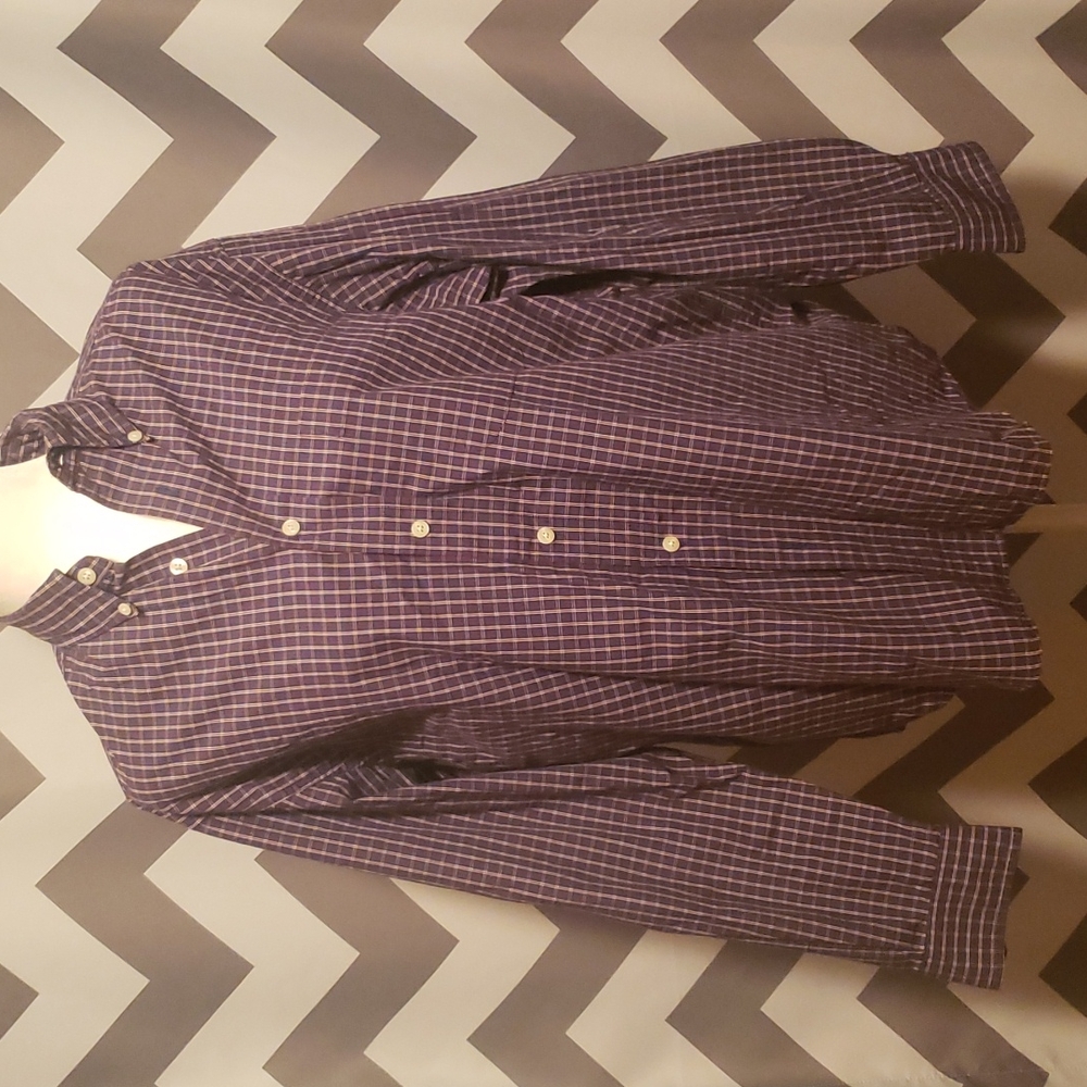 Dockers Navy and White Plaid Button-Down Shirt